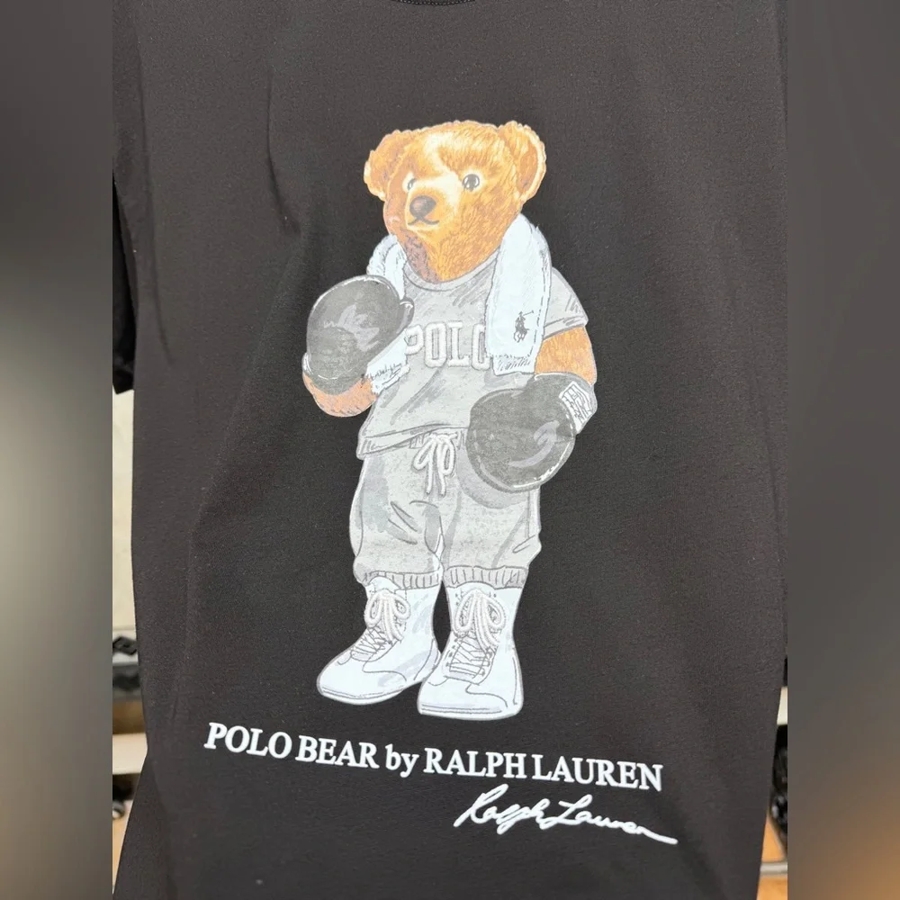 Polo Ralph Lauren bear-patterned short-sleeved T-shirt in black - Picture 5 of 8